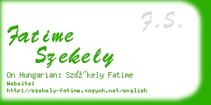 fatime szekely business card
